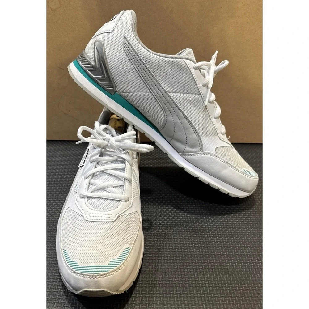 HTF PUMA Mercedes-AMG Petronas F1 'White Gray Silver' Men's Shoes US Size 10.5